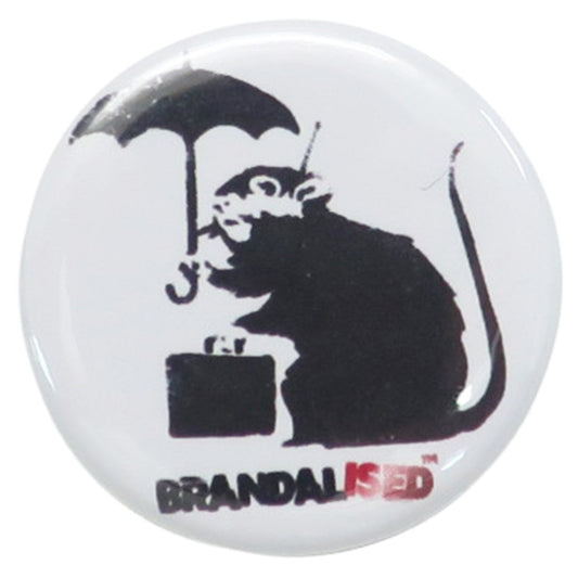 バンクシー Banksy ART オフィシャル 缶バッジ 22mm 豆 缶バッジ Umbrella Rat ゼネラルステッカー プレゼント