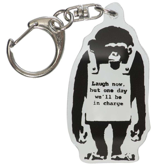バンクシー ART オフィシャル アクリルキーホルダー キーリング Do Nothing-Monkeysign Banksy グッズ プレゼ