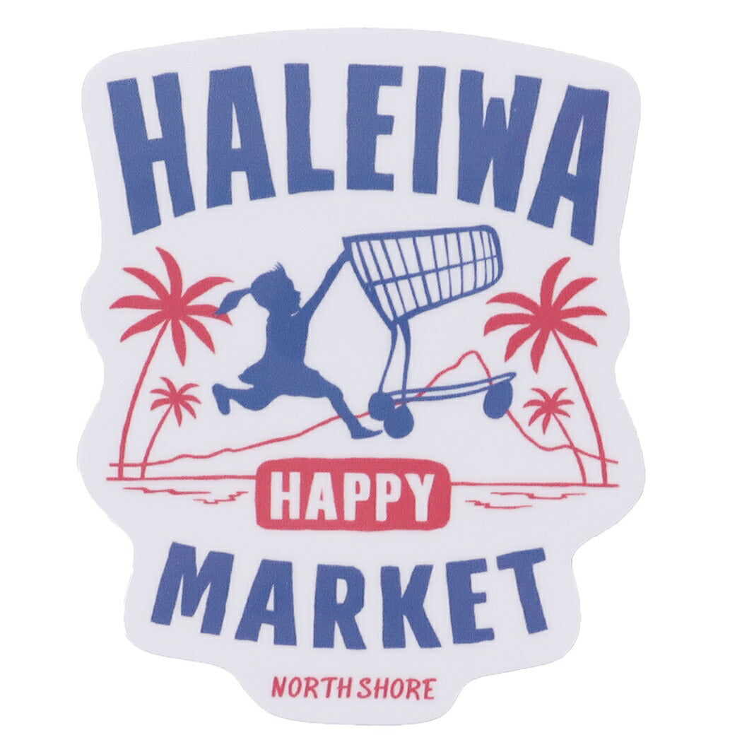 防水 ステッカー ハレイワ グッズ HALEIWA HAPPY MARKET ダイカット シール HHM-001 ゼネラルステッカー おしゃれクリスマ