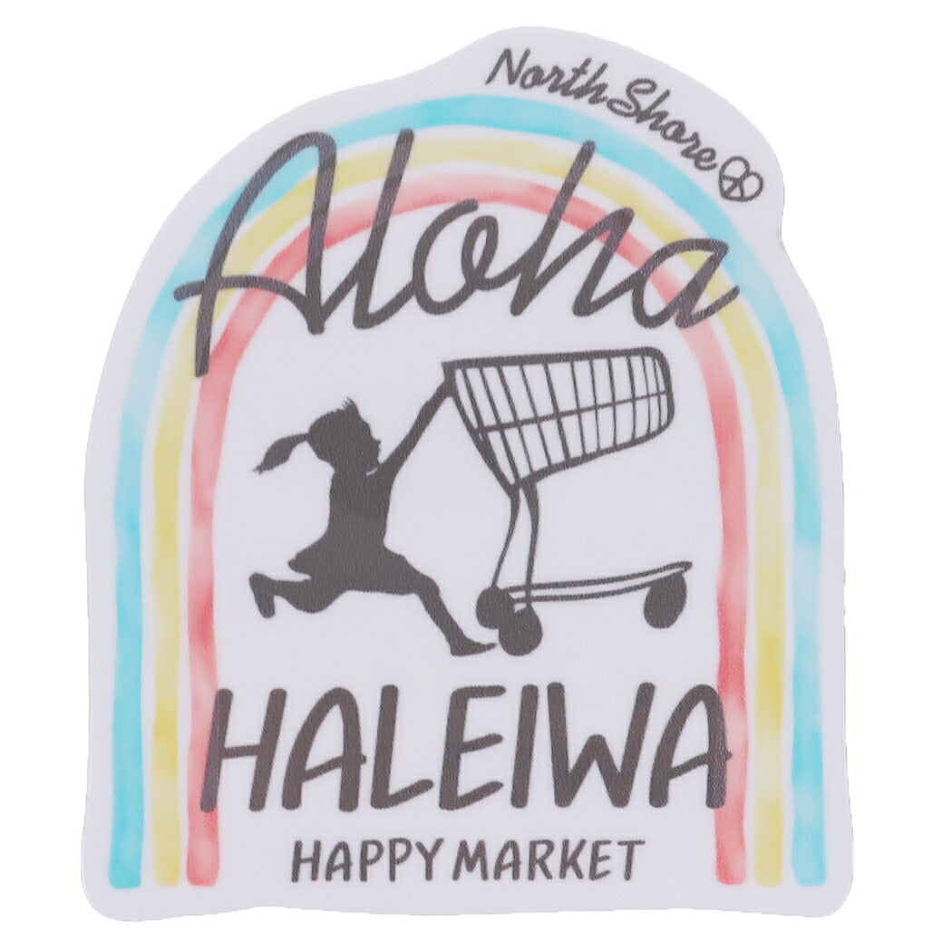 防水 ステッカー HALEIWA HAPPY MARKET ダイカット シール HHM-009 ハレイワ ゼネラルステッカー おしゃれ 耐光 耐水クリ