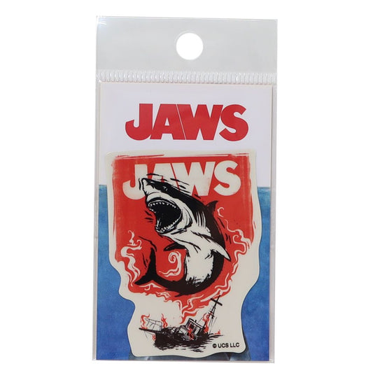 ジョーズ 映画キャラクター ビニールシール ダイカットミニステッカー JAWS 船炎上