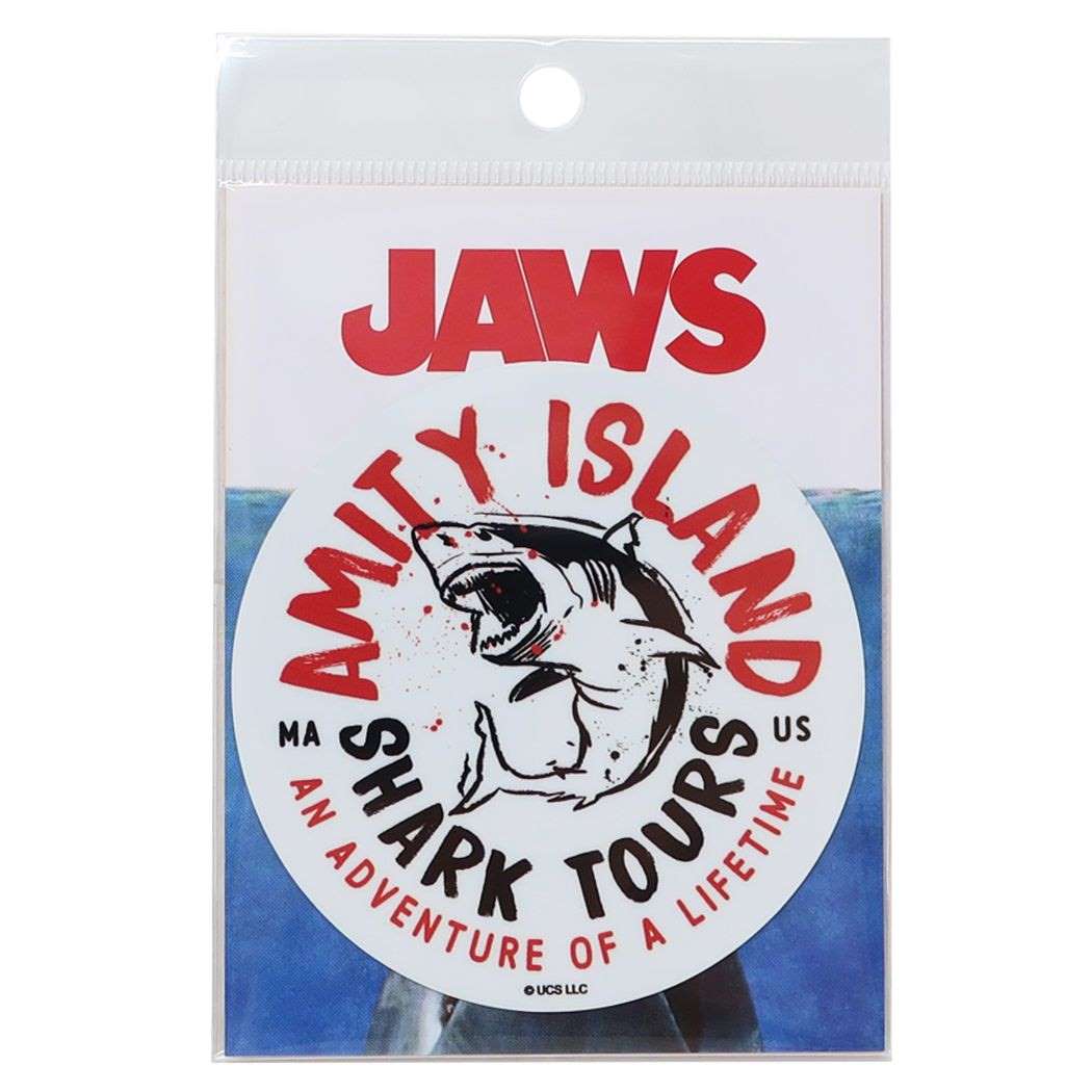 ジョーズ ダイカットビニールステッカー ビッグシール AMITY ISLAND SHARK TOURS