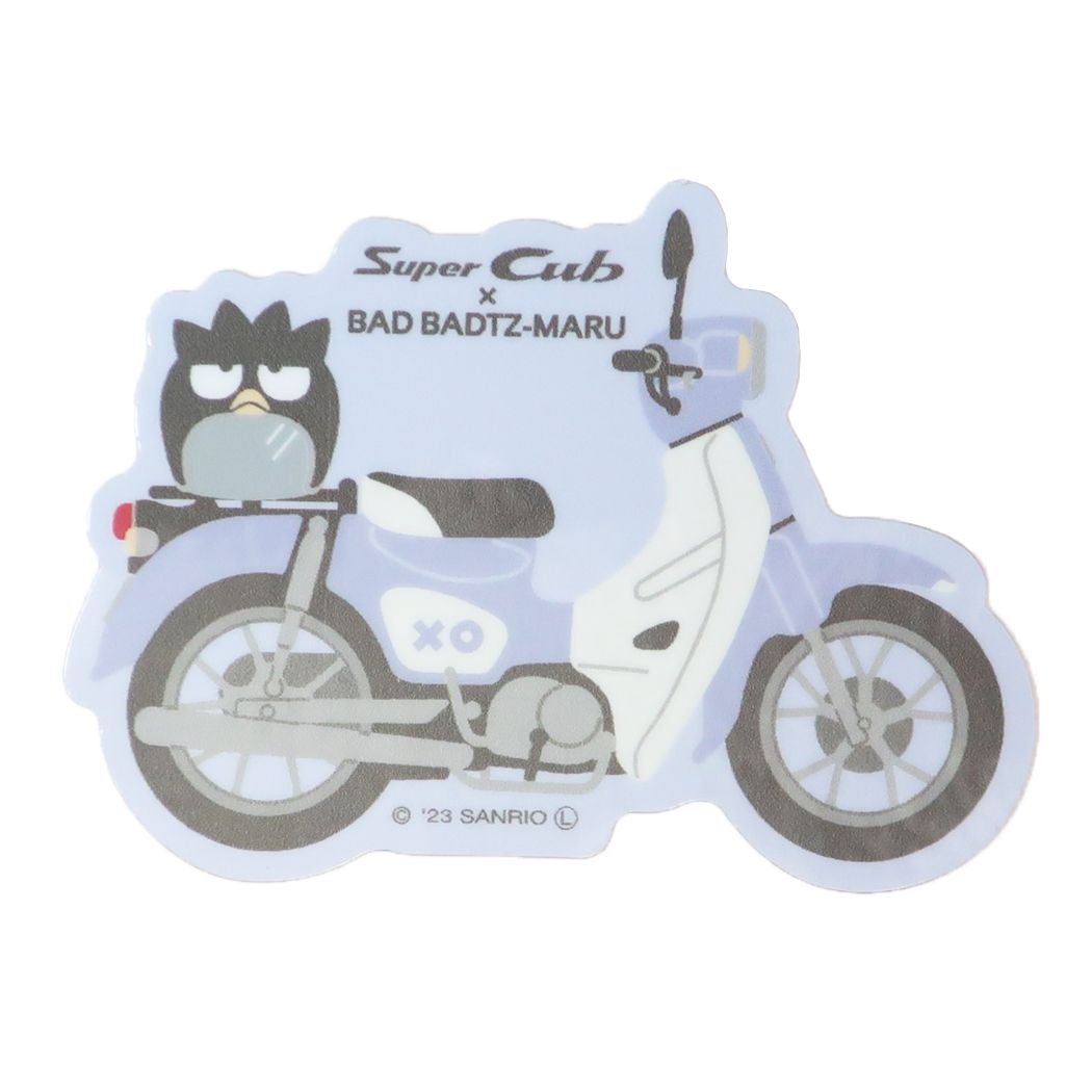 ビニールシール はぴだんぶい SuperCub×HAPIDANBUI ダイカットステッカー サンリオ バットばつ丸 耐水耐光 デコステッカー