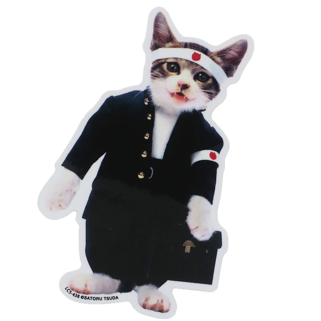 ステッカー 学ラン01 なめ猫 かわいい なめんなよ キャラクター グッズ ゼネラルステッカー DECOシール ビニールステッカー プレゼン