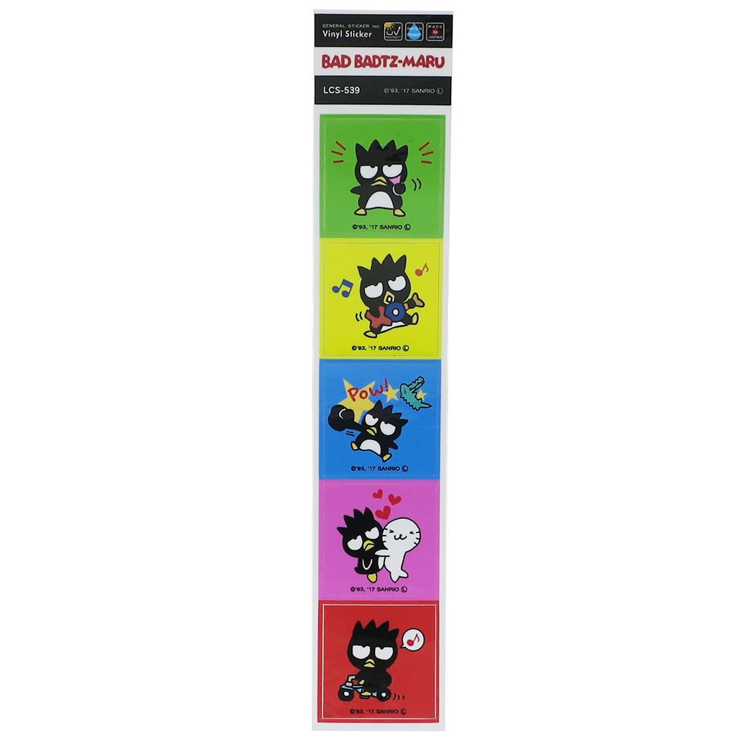 ミニシール バッドばつ丸 5連ビニールステッカー ゼネラルステッカー グッズ DECOシール かわいい プレゼント 男の子 女の子