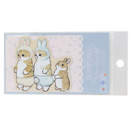 ねこ ダイカット 耐水 ステッカー mofusand モフサンド ビッグシール キャラクター うさぎ プレゼント 男の子 女の子 ギフ