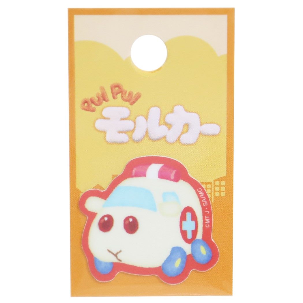 ミニシール PUI PUI モルカー ダイカット イラスト ステッカー 救急モルカー 赤 プイプイモルカー ゼネラルステッカー 耐水耐光 プ