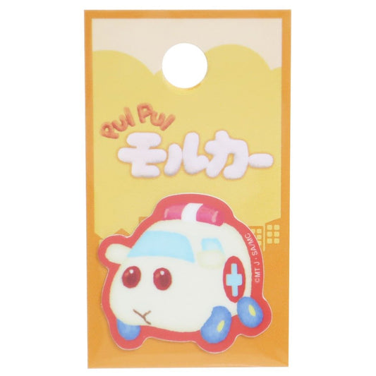 ミニシール PUI PUI モルカー ダイカット イラスト ステッカー 救急モルカー 赤 プイプイモルカー ゼネラルステッカー 耐水耐光 プ
