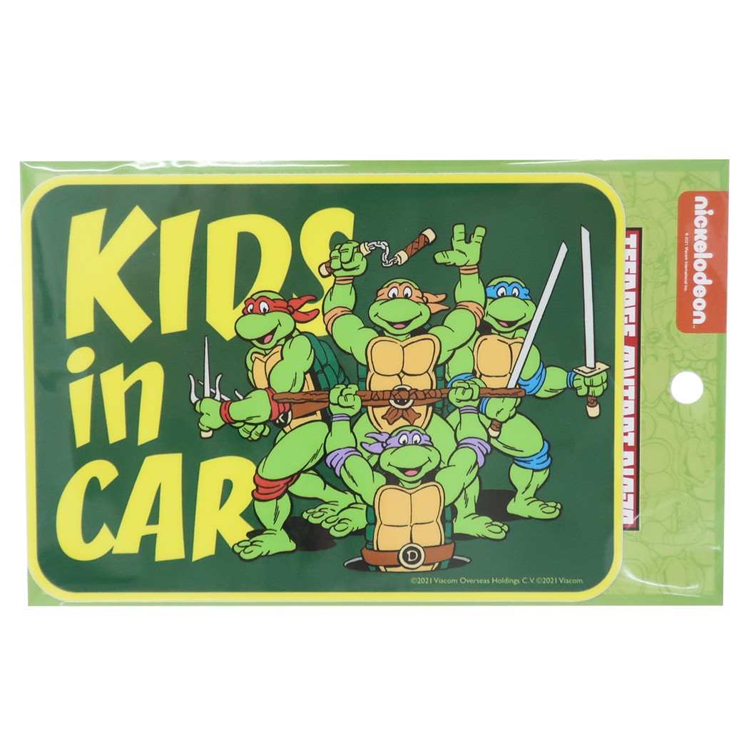 キッズインカー ステッカー ニンジャタートルズ カーステッカー KIDS in CAR 緑 カー用品 キャラクター プレゼント 男の子