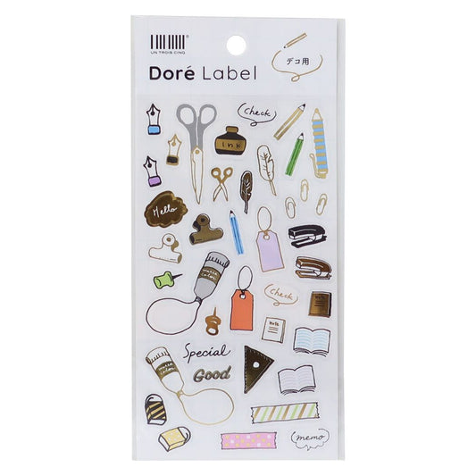 シールシート Dore Label 箔モチーフ ステーショナリー デコレーション デコシール