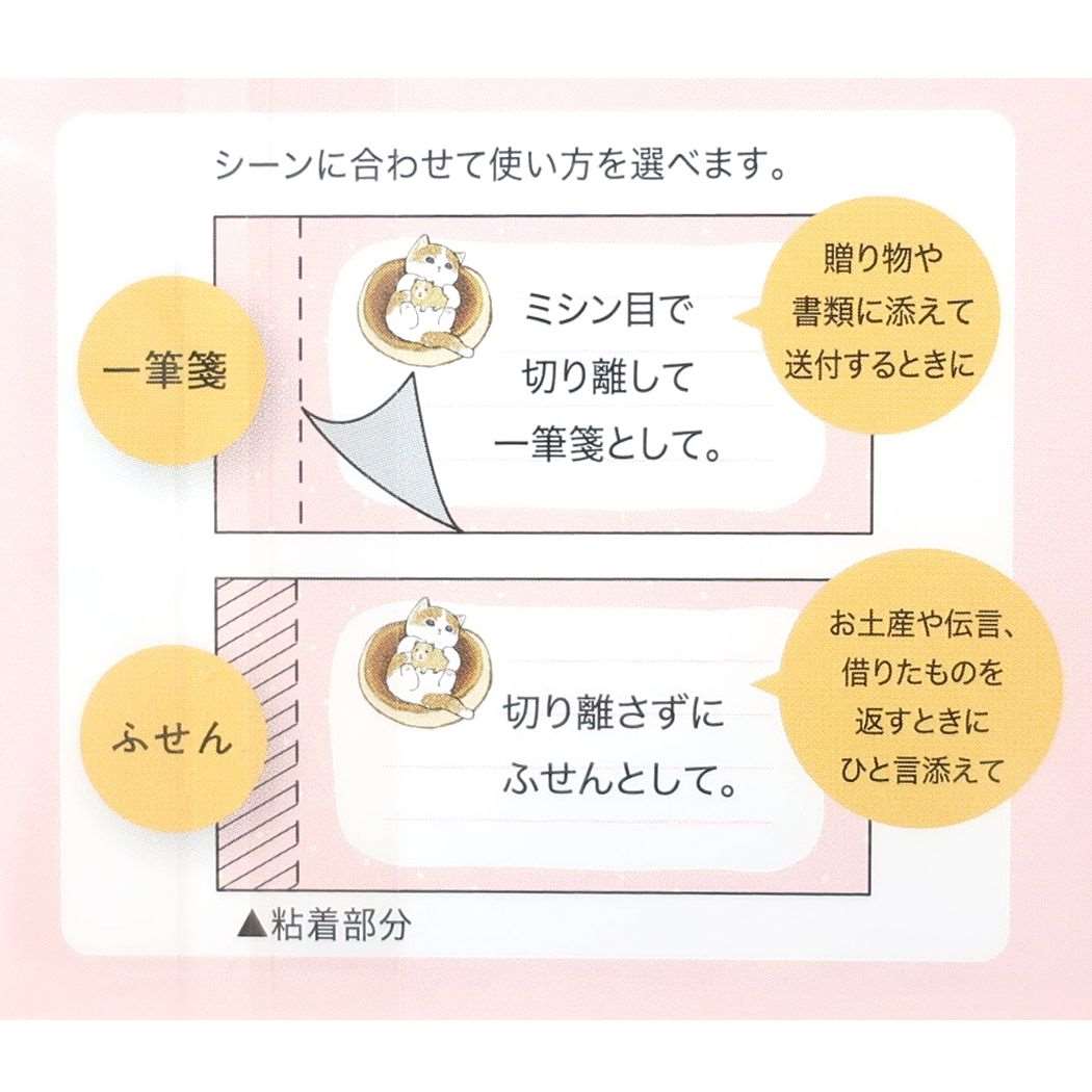 モフサンド キャラクター 付箋 一筆箋になるふせん ハムにゃん パンケーキ