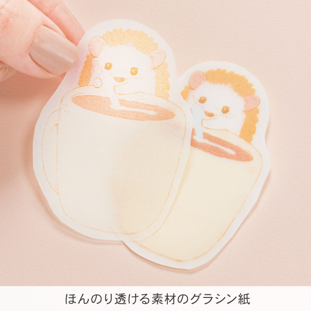 付箋 いわさきゆうし 半透明ふせん コーヒーはりねずみ かわいい 文具