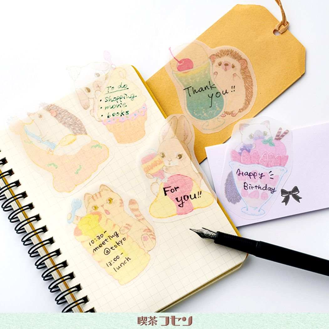 付箋 いわさきゆうし 喫茶フセン ナポリタンはりねずみ かわいい 文具