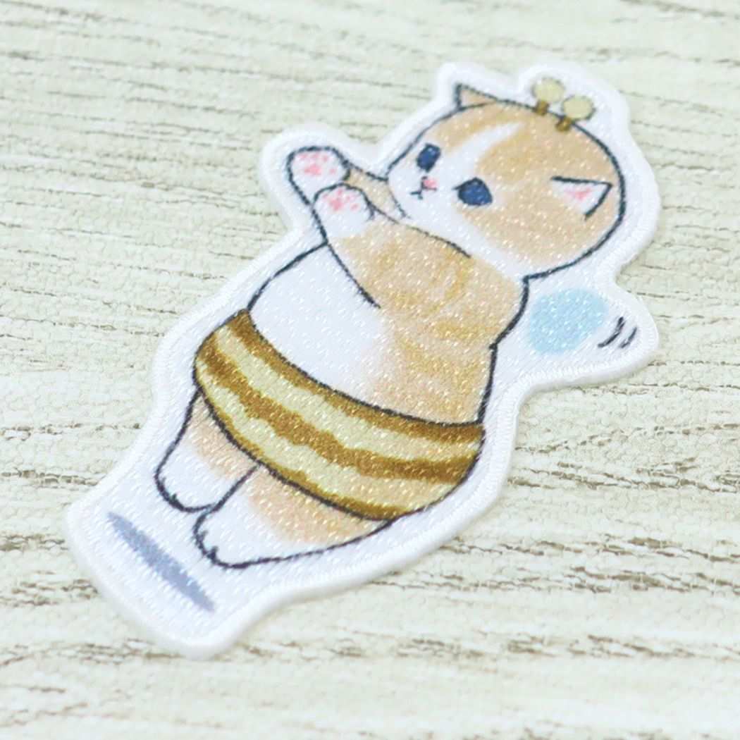 モフサンド 刺繍ワッペンシール ワッペン ハチにゃんぶんぶん mofusand キャラクター