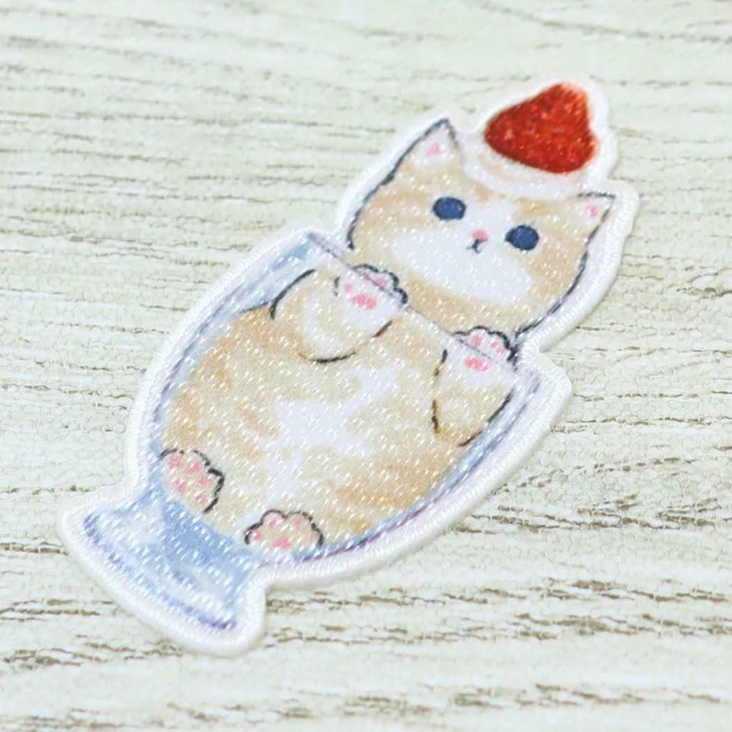 モフサンド キャラクター ワッペン 刺繍ワッペンシール にゃんこパフェ mofusand