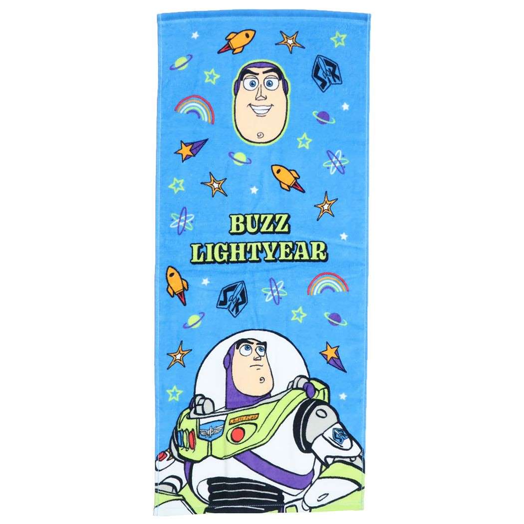 トイストーリー プリントロングタオル フェイスタオル グルービー バズライトイヤー ディズニー キャラクター