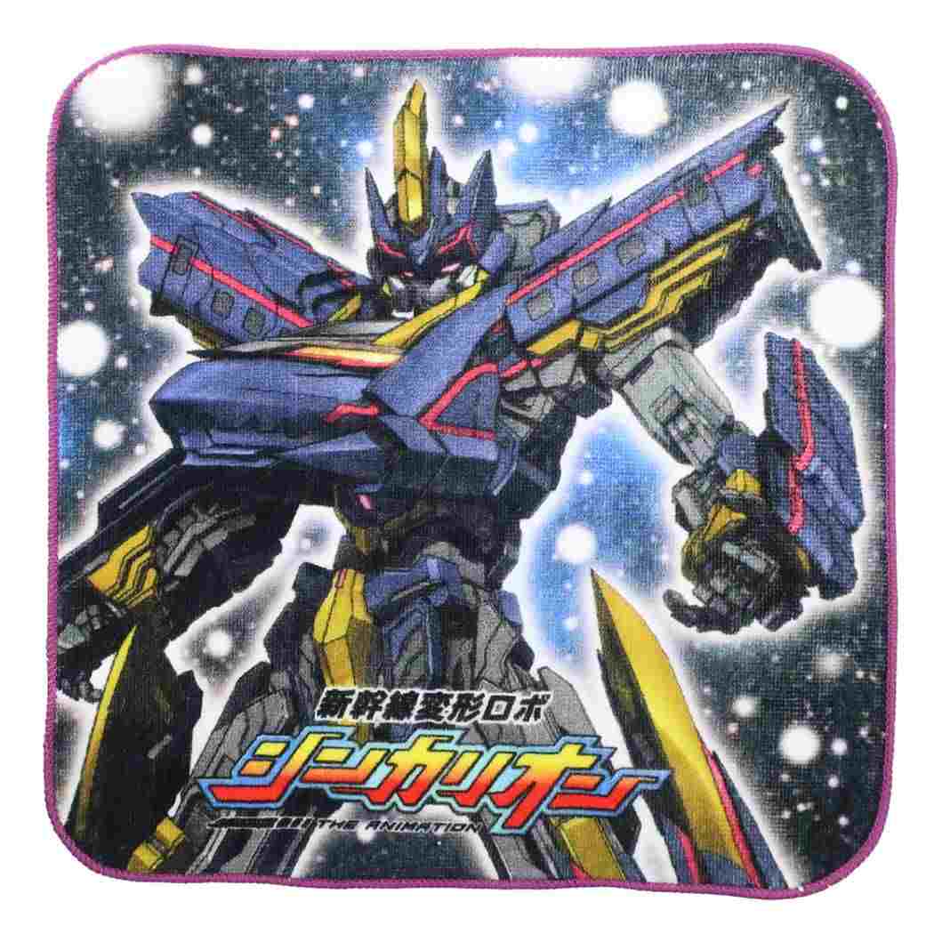 新幹線変形ロボ シンカリオン ミニタオル インクジェットプリント ハンカチタオル ブラックA グッズ プレゼント 男の子 女の子 ギフ