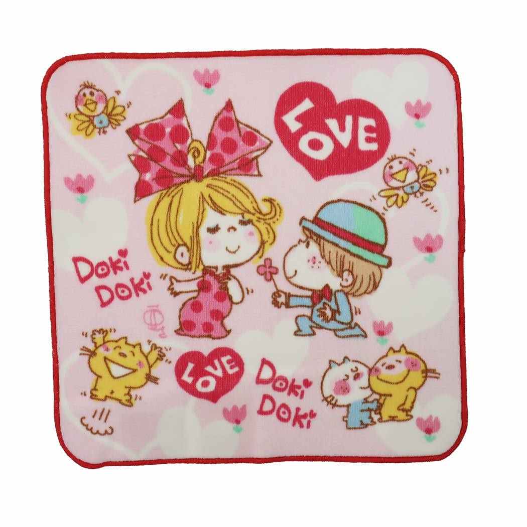 ミニタオル 水森亜土 インクジェットプリント ハンカチタオル ドキドキ プレゼント キャラクター 男の子 女の子 ギフト