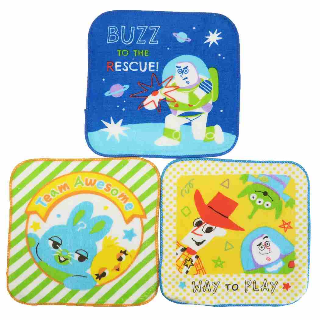 トイストーリー プチタオル 3枚セット ディズニー ハンカチタオル キャラクター カドリー プレゼント 男の子 女の子 ギフト