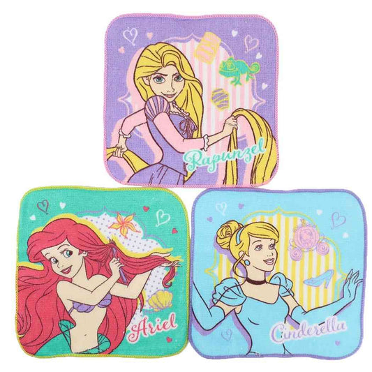 ディズニープリンセス グッズ ハンカチタオル キャラクター プチタオル3枚セット 新入学