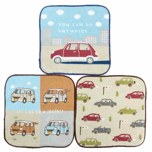 ハンカチタオル プチタオル3枚セット プチ10 ユーキャンゴー 新入学 車 林タオル