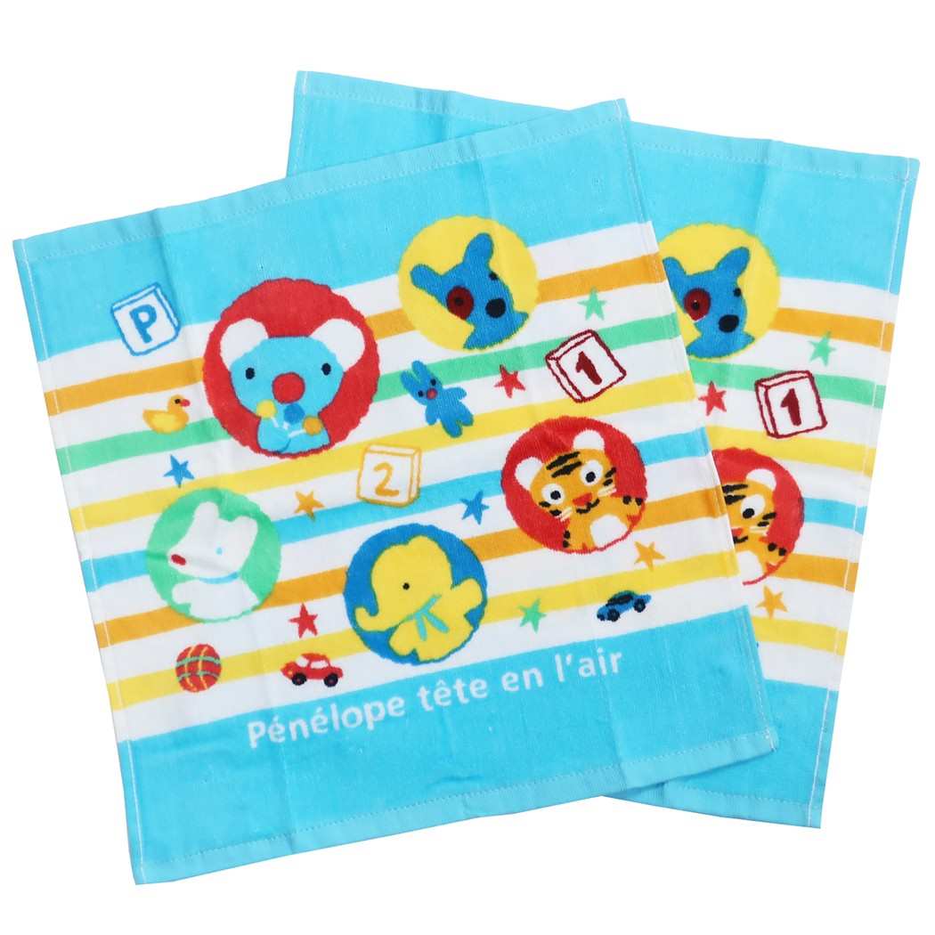 ハンドタオル ペネロペ プリント ウォッシュタオル 2枚セット しましま 林タオル 生活雑貨 プレゼント 男の子 女の子 ギフト