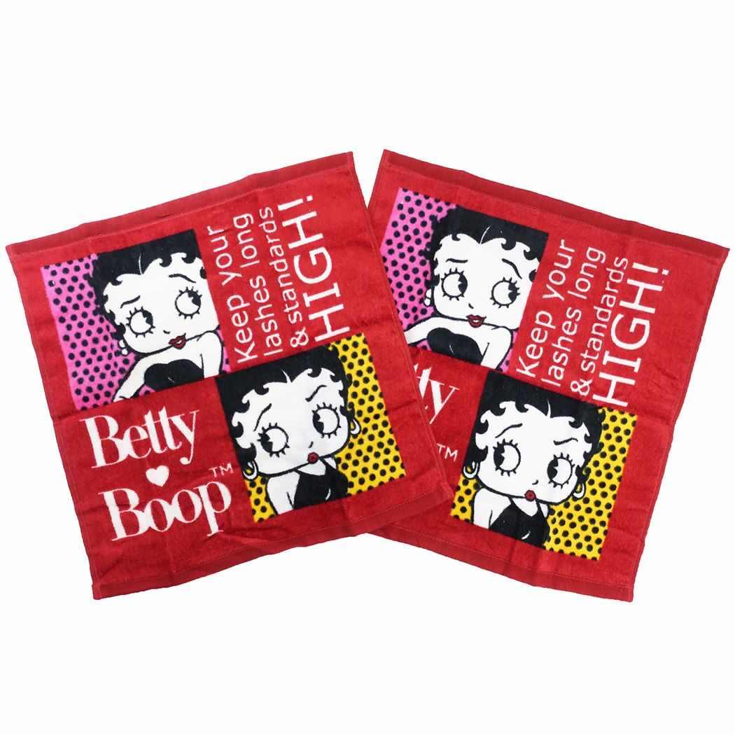 ベティブープ プリント ウォッシュタオル 2枚セット ハンドタオル ニューベティー BETTY BOOP キャラクター グッズ プレゼント