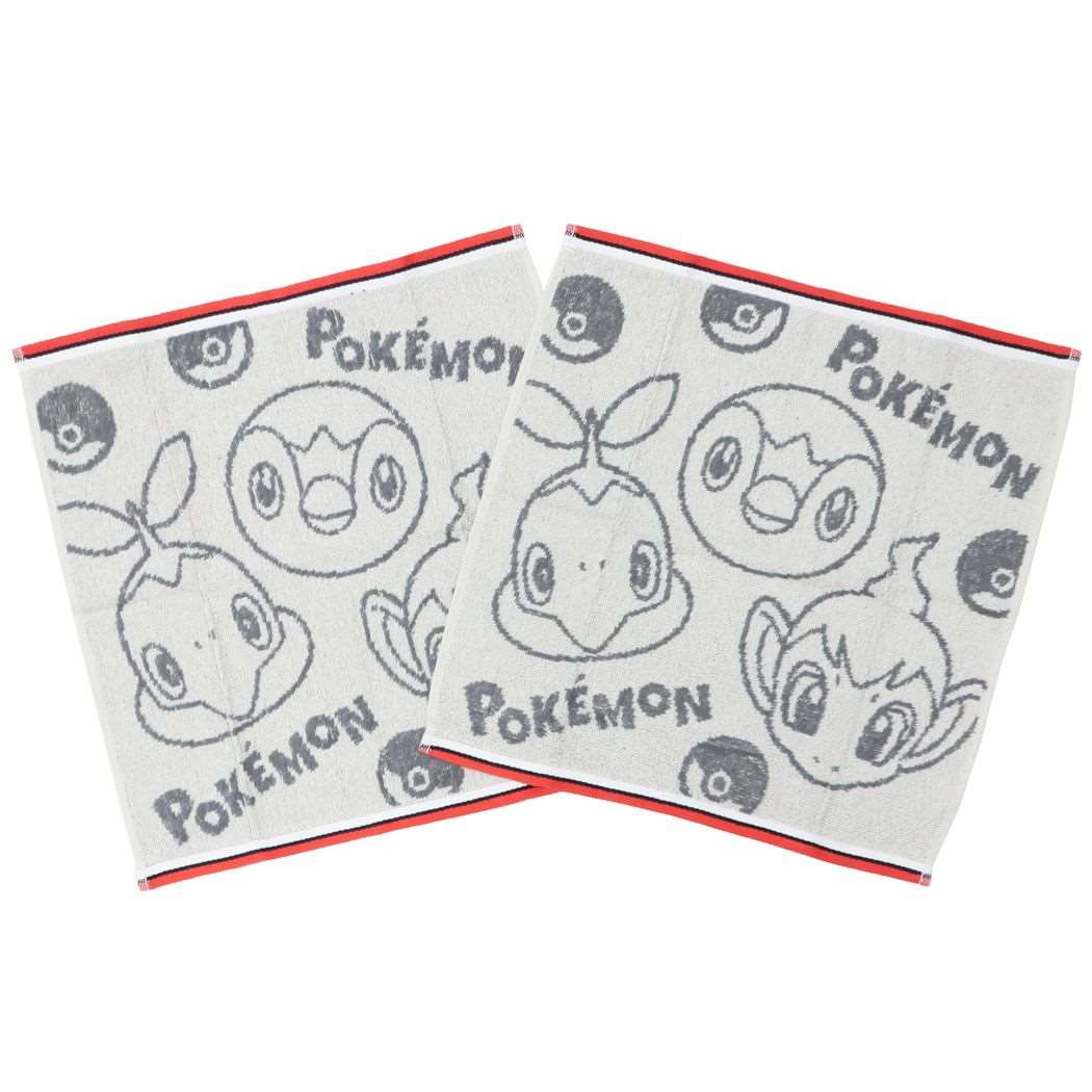 ポケットモンスター ジャガードウォッシュタオル2枚セット ポケモン ハンドタオル キャラクター L4786 ヒコザル ナエトル ポッチャマ