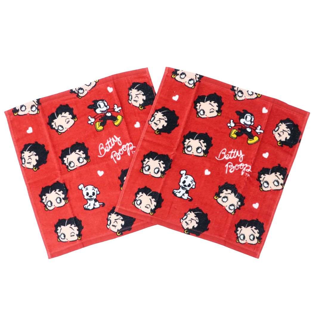 ベティブープ BETTY BOOP キャラクター ハンドタオル プリントウォッシュタオル2枚セット パンクベティー プレゼント 男の子