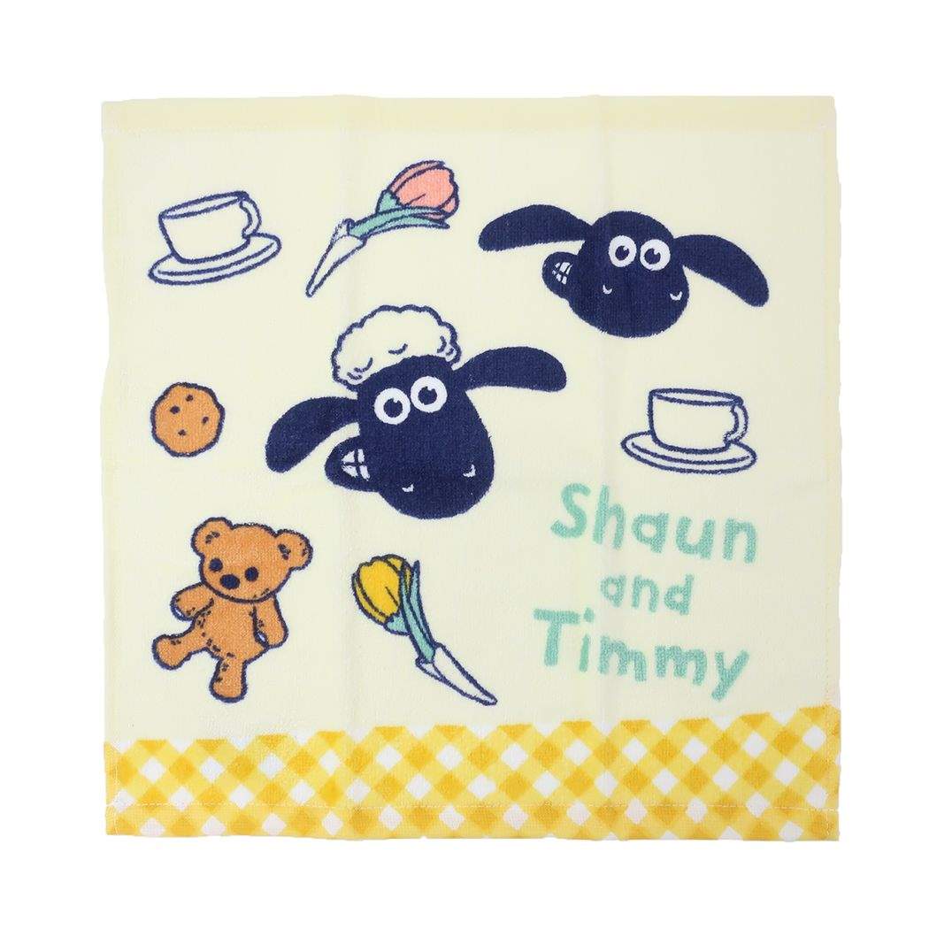 ひつじのショーン シャーリングタオル ハンドタオル キャラクター ポピーチェック