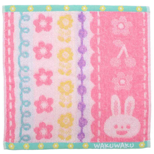 ハンドタオル わくわくアニマル ジャガードウォッシュタオル WAKUWAKU ANIMAL うさぴょん 汗拭きタオル