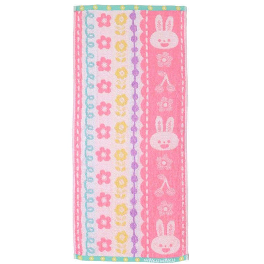 フェイスタオル わくわくアニマル ジャガードロングタオル WAKUWAKU ANIMAL うさぴょん 新生活準備