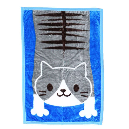 マイヤーブランケット WAKUWAKU ANIMAL ひざ掛け毛布 猫 犬飼タオル のびねこ とら