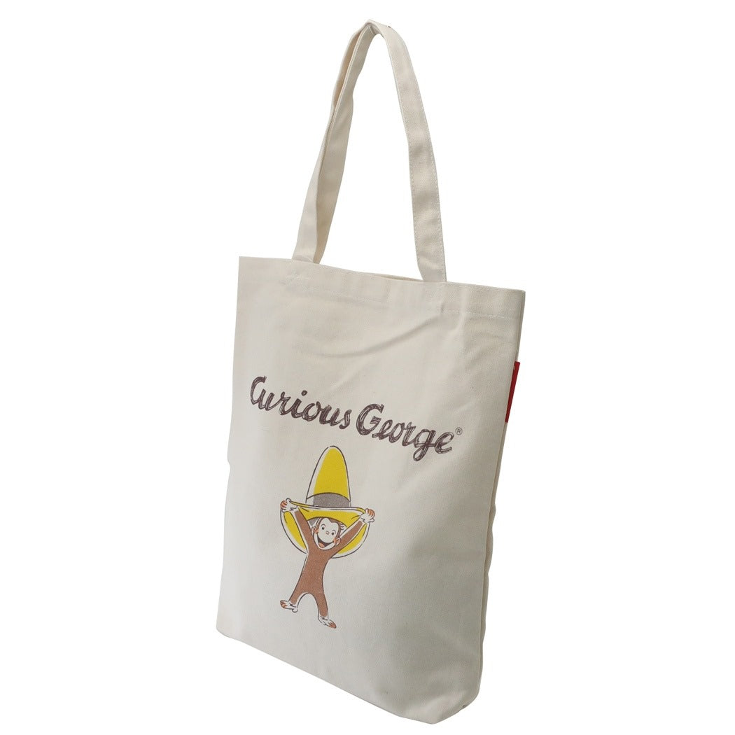 トートバッグ おさるのジョージ 縦型 帆布 トート A黄色い帽子 手提げかばん プレゼント 男の子 女の子 ギフト