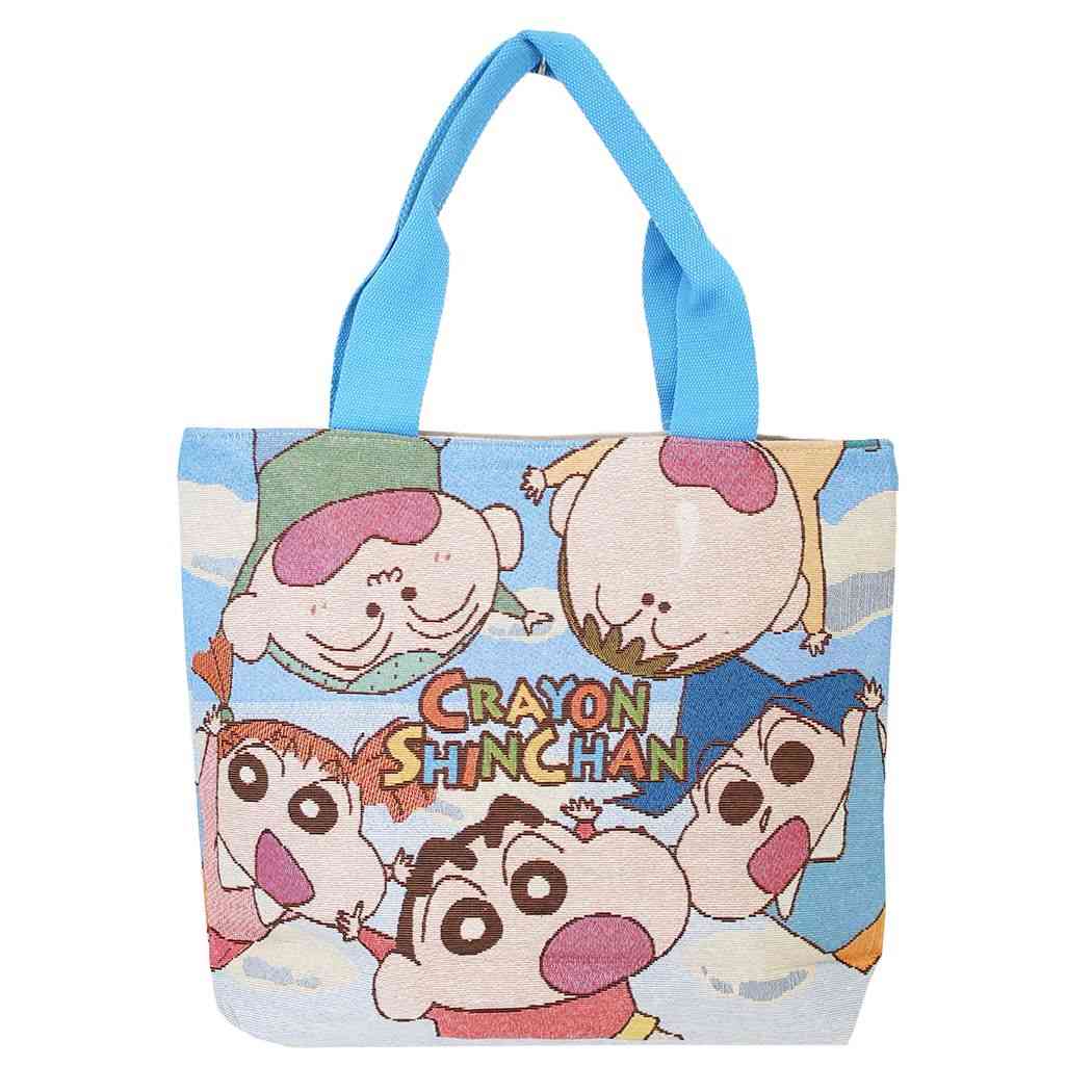 クレヨンしんちゃん ゴブラン織りワイドトート トートバッグ アニメキャラクター かすかべ防衛隊