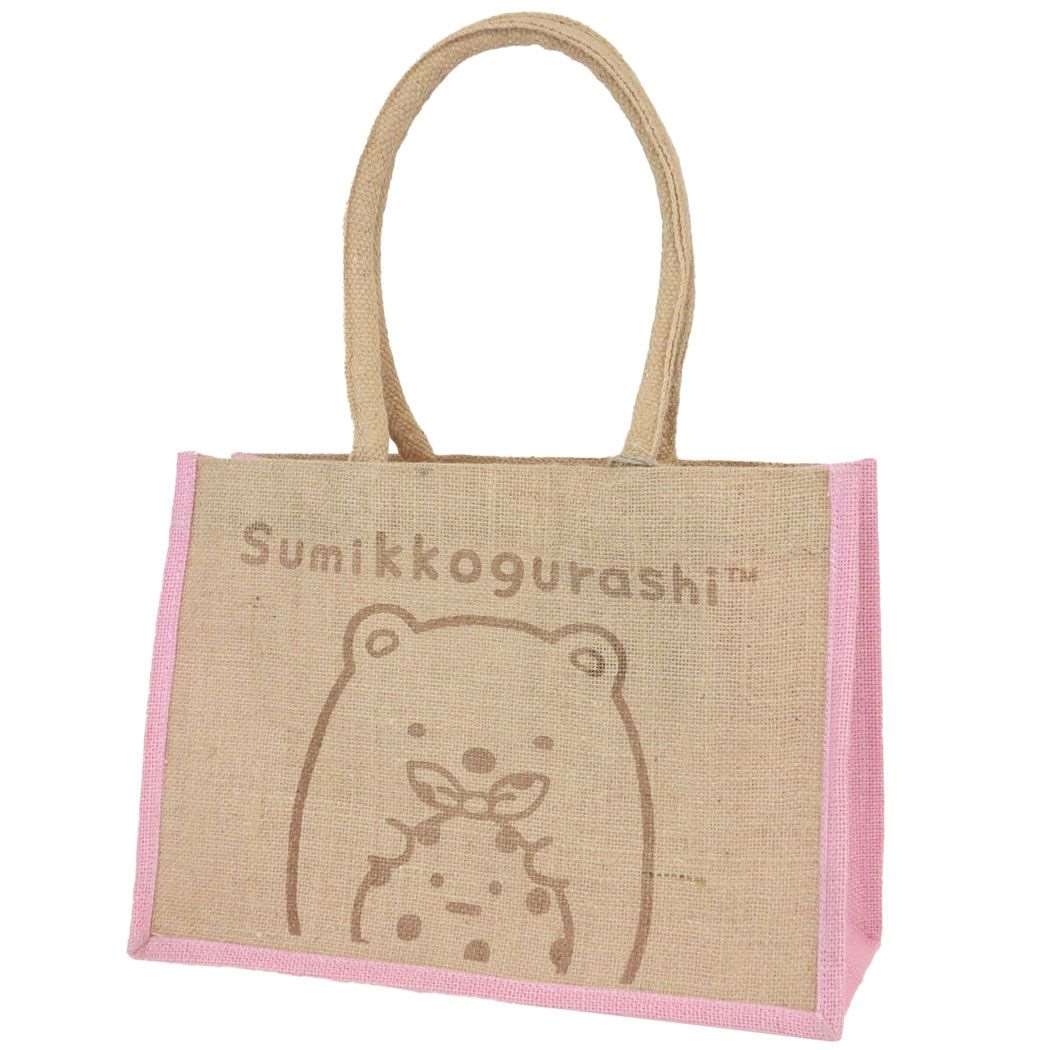 すみっコぐらし ジュートマイバッグ M サンエックス トートバッグ キャラクター ベビーピンク