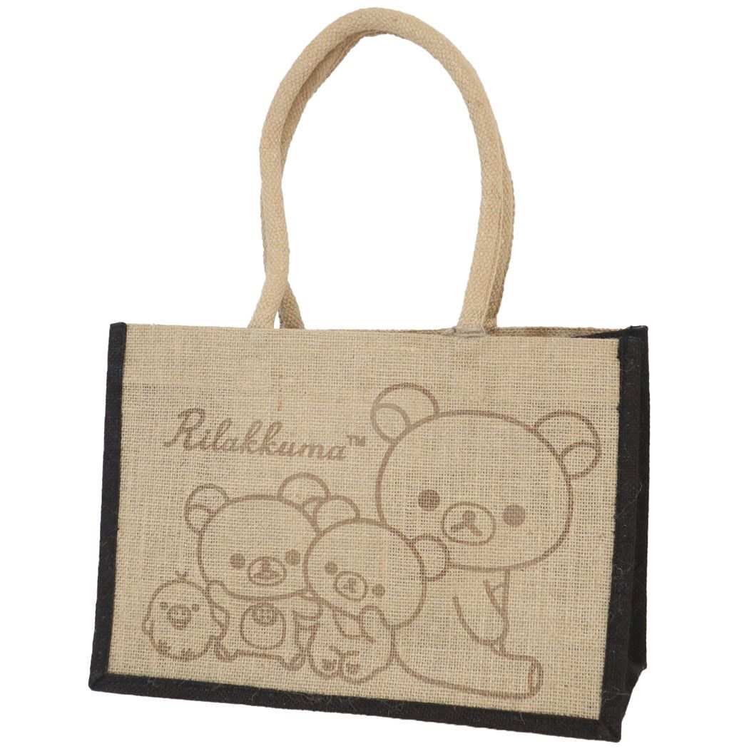 リラックマ ジュートマイバッグ M トートバッグ チャコールブラック サンエックス キャラクター