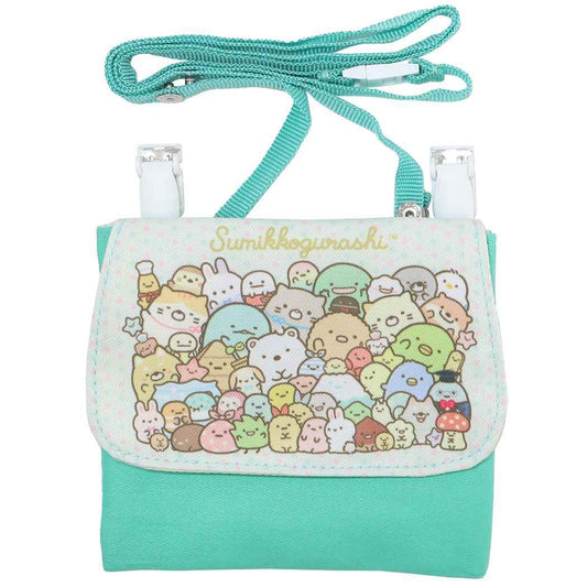 すみっコぐらし グッズ クリップポケット キャラクター ショルダー付きポケットポーチ ミント