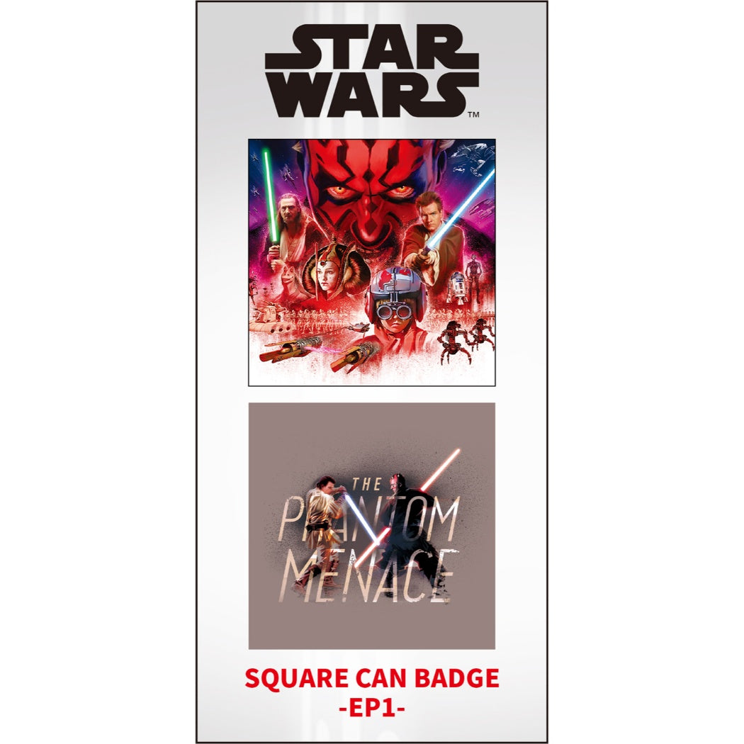 スターウォーズ スクエア カンバッジ 2個セット 缶バッジ エピソード1 ファントムメナス STAR WARS SAGA グッズ