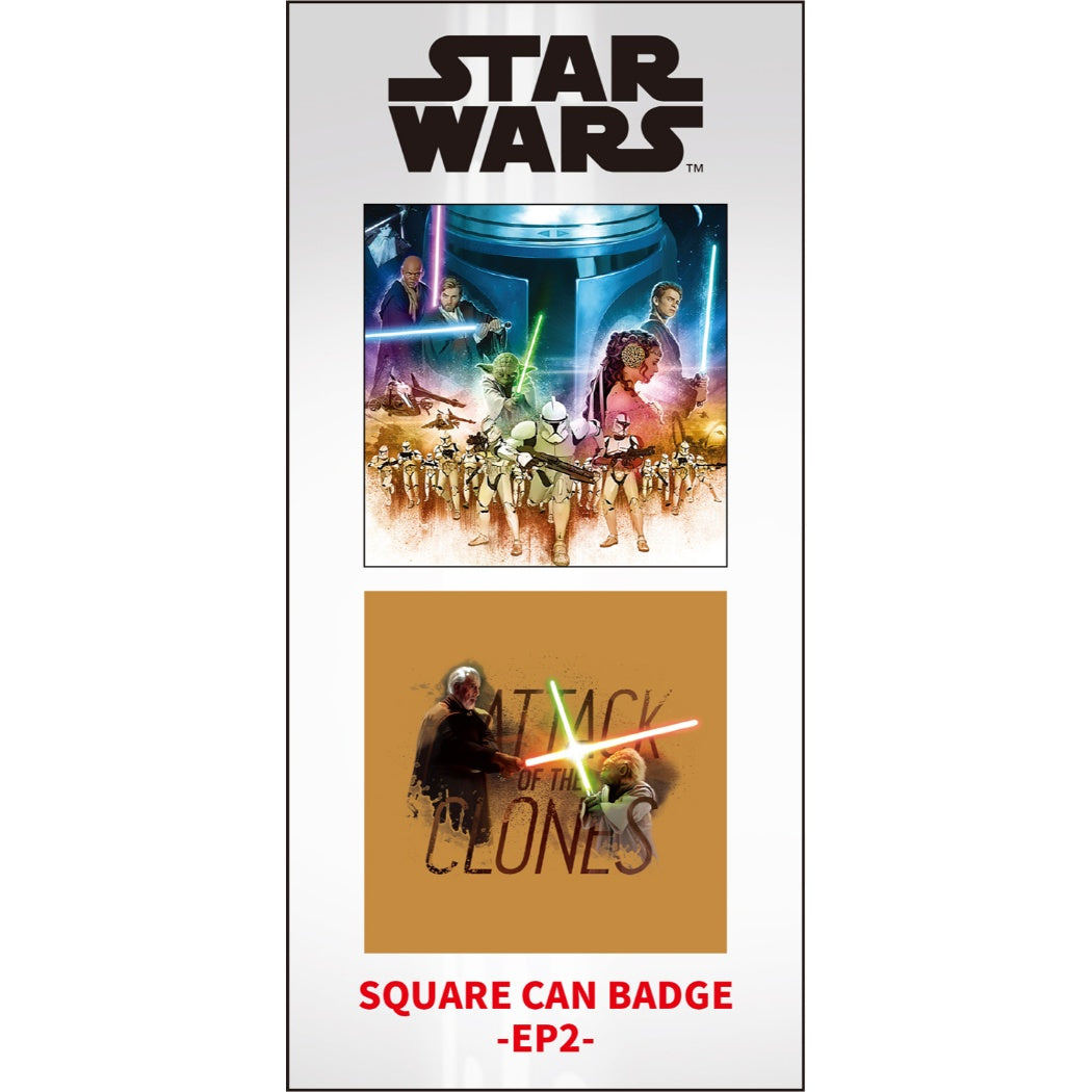 缶バッジ スターウォーズ スクエア カンバッジ 2個セット STAR WARS SAGA エピソード2 クローンの攻撃 コレクション雑貨 プレゼント
