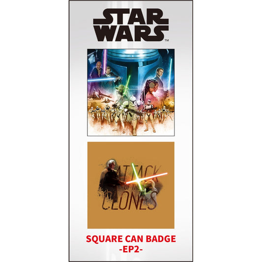 缶バッジ スターウォーズ スクエア カンバッジ 2個セット STAR WARS SAGA エピソード2 クローンの攻撃 コレクション雑貨 プレゼント