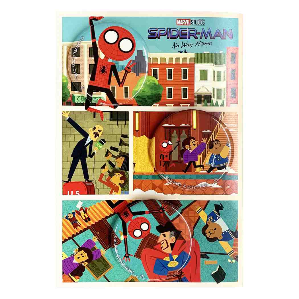 スパイダーマン ノーウェイ ホーム グッズ 缶バッジ MARVEL キャラクター カンバッジ 3個セット プレゼント 男の子 女の子