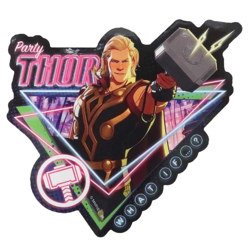 WHAT IF…？ ホワットイフ ビッグ シール ダイカット ステッカー E ソー PARTY THOR マーベル MARVEL アニメキャラクターク