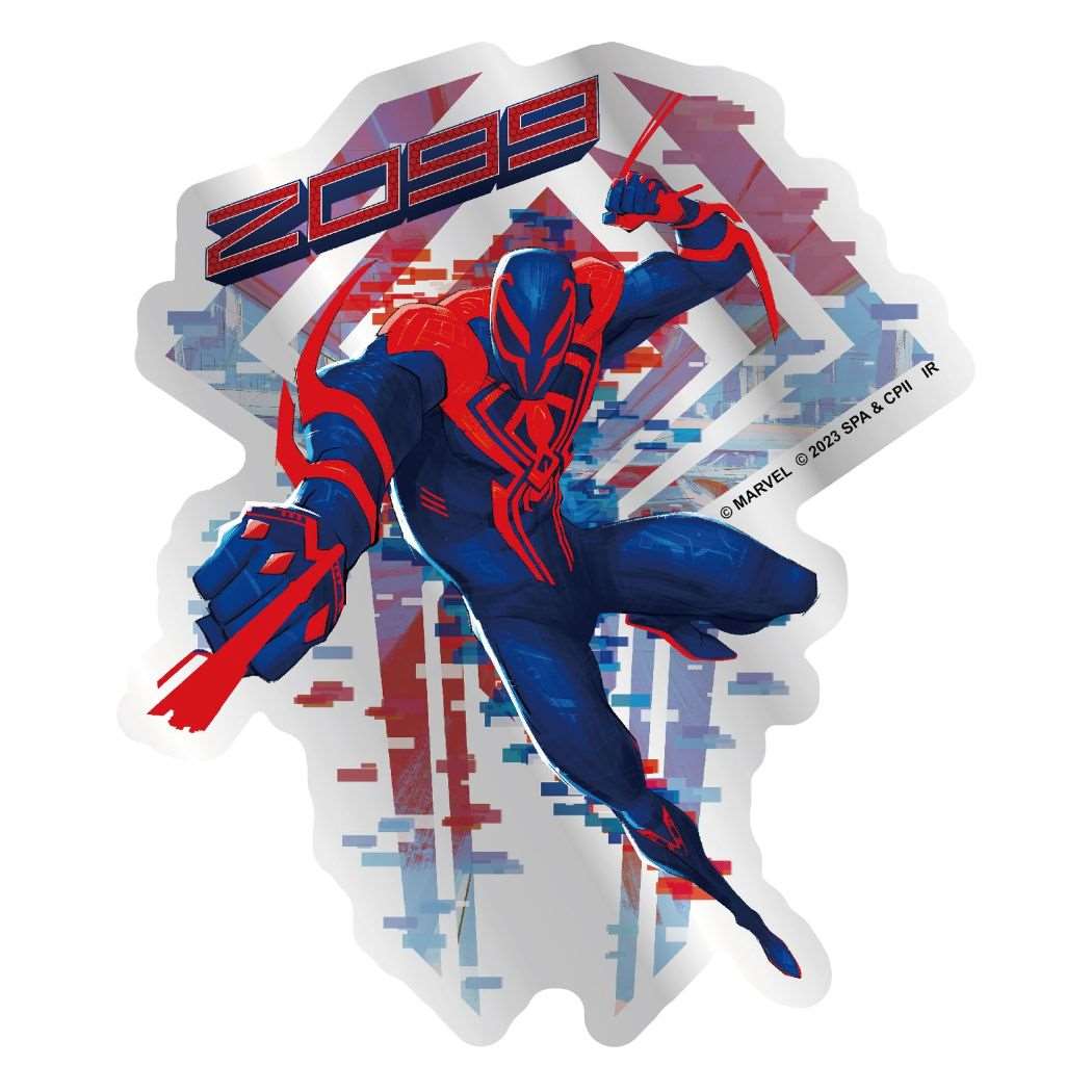 スパイダーマン：アクロス ザ スパイダーバース MARVEL キャラクター ダイカットシール メタリックステッカー SPIDER-MAN 2099