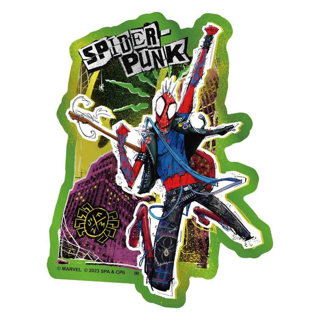 スパイダーマン：アクロス ザ スパイダーバース グッズ ダイカットシール キャラクター メタリックステッカー SPIDER-PUNK