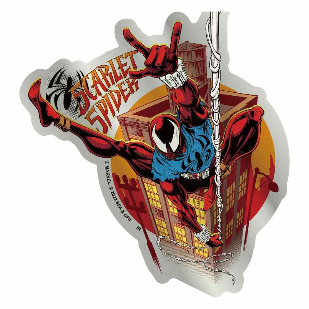 スパイダーマン：アクロス ザ スパイダーバース キャラクター ダイカットシール メタリックステッカー SCARLET SPIDER
