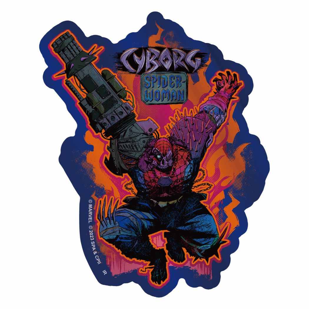 スパイダーマン：アクロス ザ スパイダーバース グッズ ダイカットシール MARVEL キャラクター メタリックステッカー