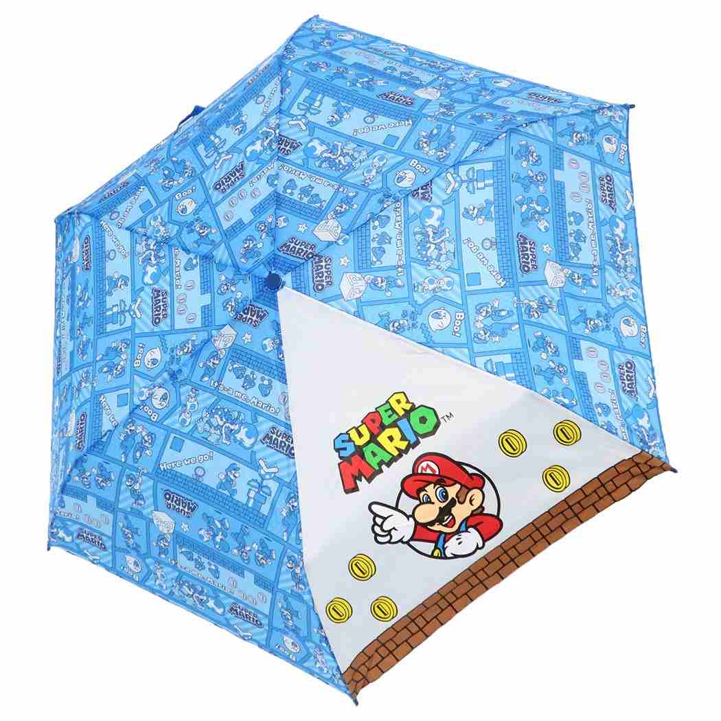 スーパーマリオブラザーズ キャラクター キッズアンブレラ 折畳傘 ブロック 任天堂