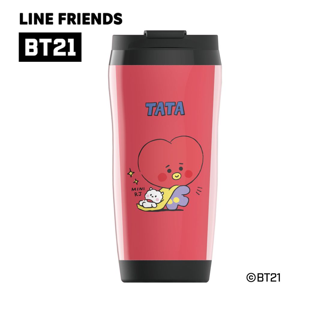 BT21 プラスチックタンブラー LINE FRIENDS フタ付きカップ キャラクター TATA プレゼント 男の子 女の子 ギフト