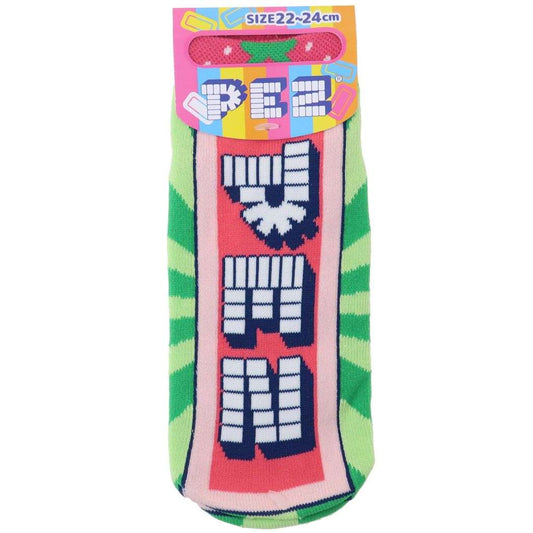 女性用靴下 PEZ レディースソックス お菓子パッケージ ビッグロゴ グリーン おもしろ雑貨 プレゼント 男の子 女の子 ギフト